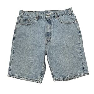 VTG‎ Mens Levis 505 Blue Jean Shorts Tag 38 Fits 36  Red Tab Med Shorts Y2K 90s